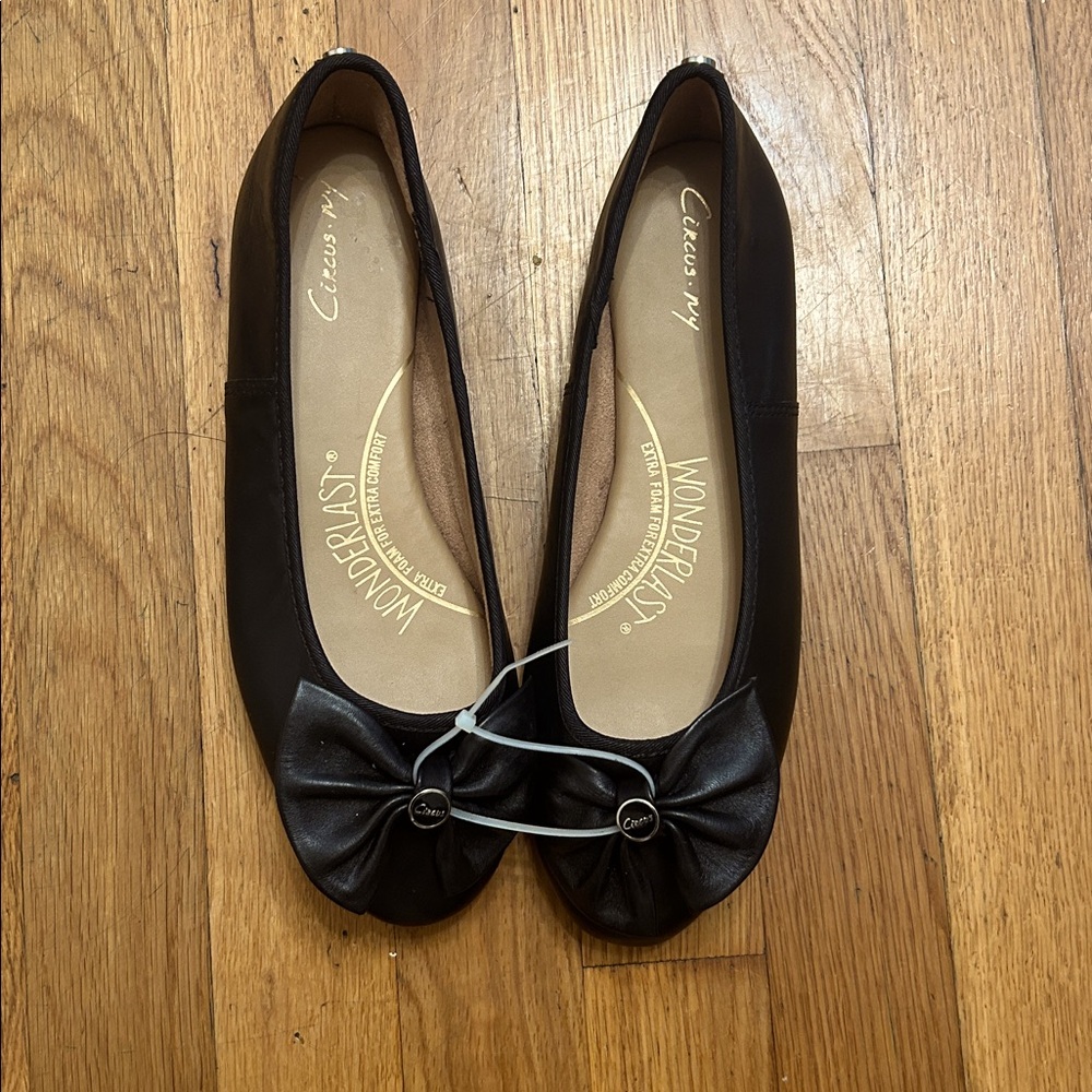Circus NY by Sam Edelman Carmen  Black Embellishment Bow Ballet Flats Sz 7.5